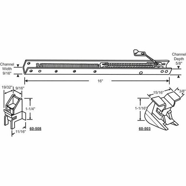 Strybuc 16in Channel Balance With Ends 60-152-3